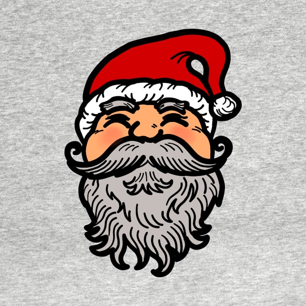 Drawing of Santa Claus face isolate on white background for Christmas by Nalidsa